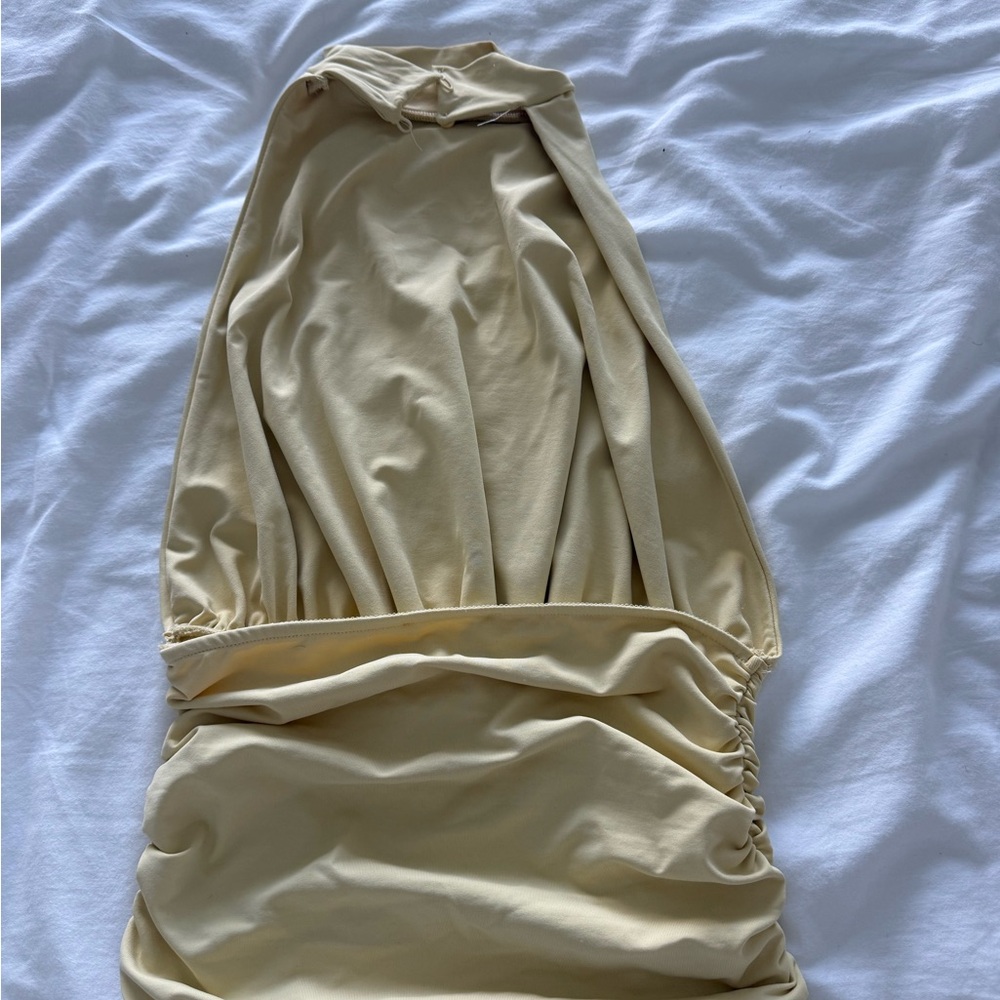 Zara Ruched Polyamide Sun Top – Gold Sunburst Detail ☀️✨ Size Small - Picture 10 of 10